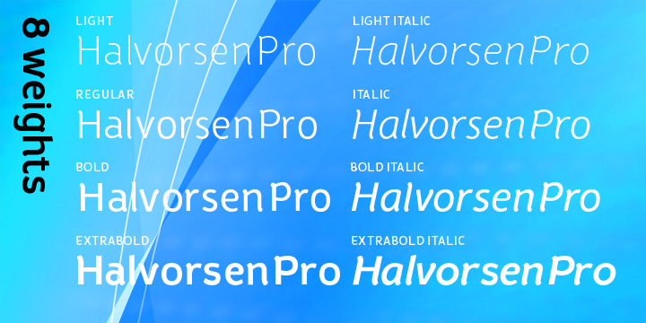 Пример шрифта Halvorsen Pro Light Italic